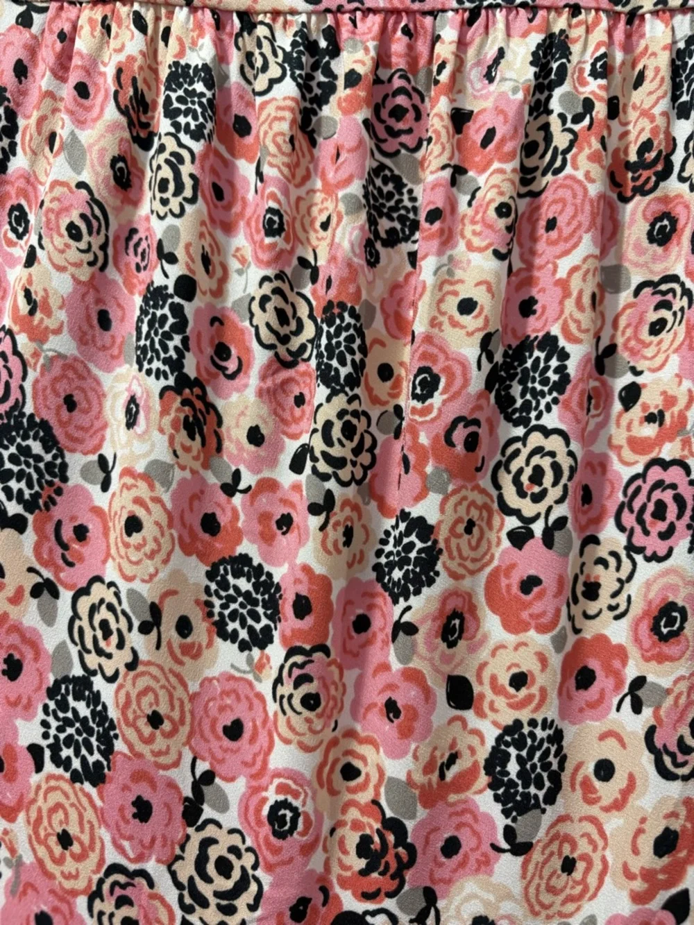 Kate Spade Rosette Blooms Floral Pink Midi Short Sleeve Wrap Dress Large